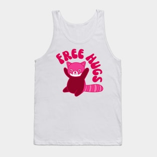 Free Hugs Red Panda in Pink Tank Top